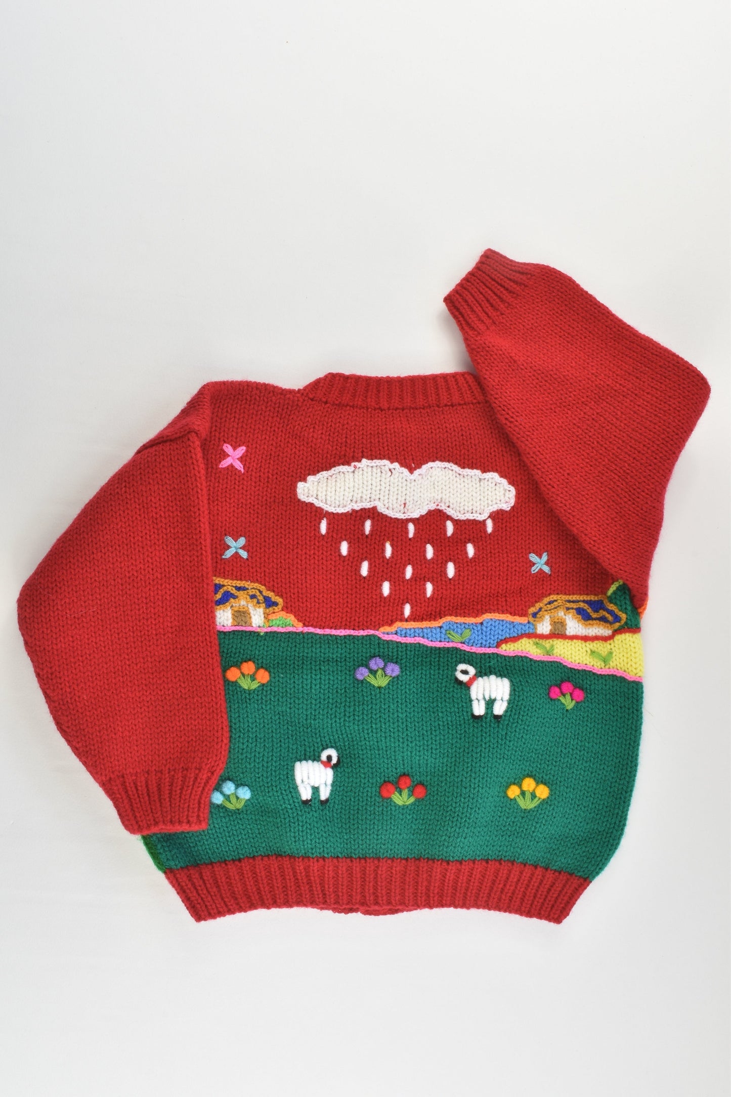 NEW Peruvian Handmade Size 2 Wool Jumper with Buttons