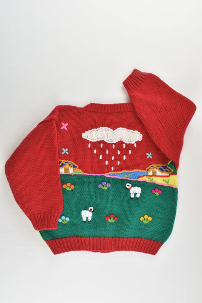 NEW Peruvian Handmade Size 2 Wool Jumper with Buttons
