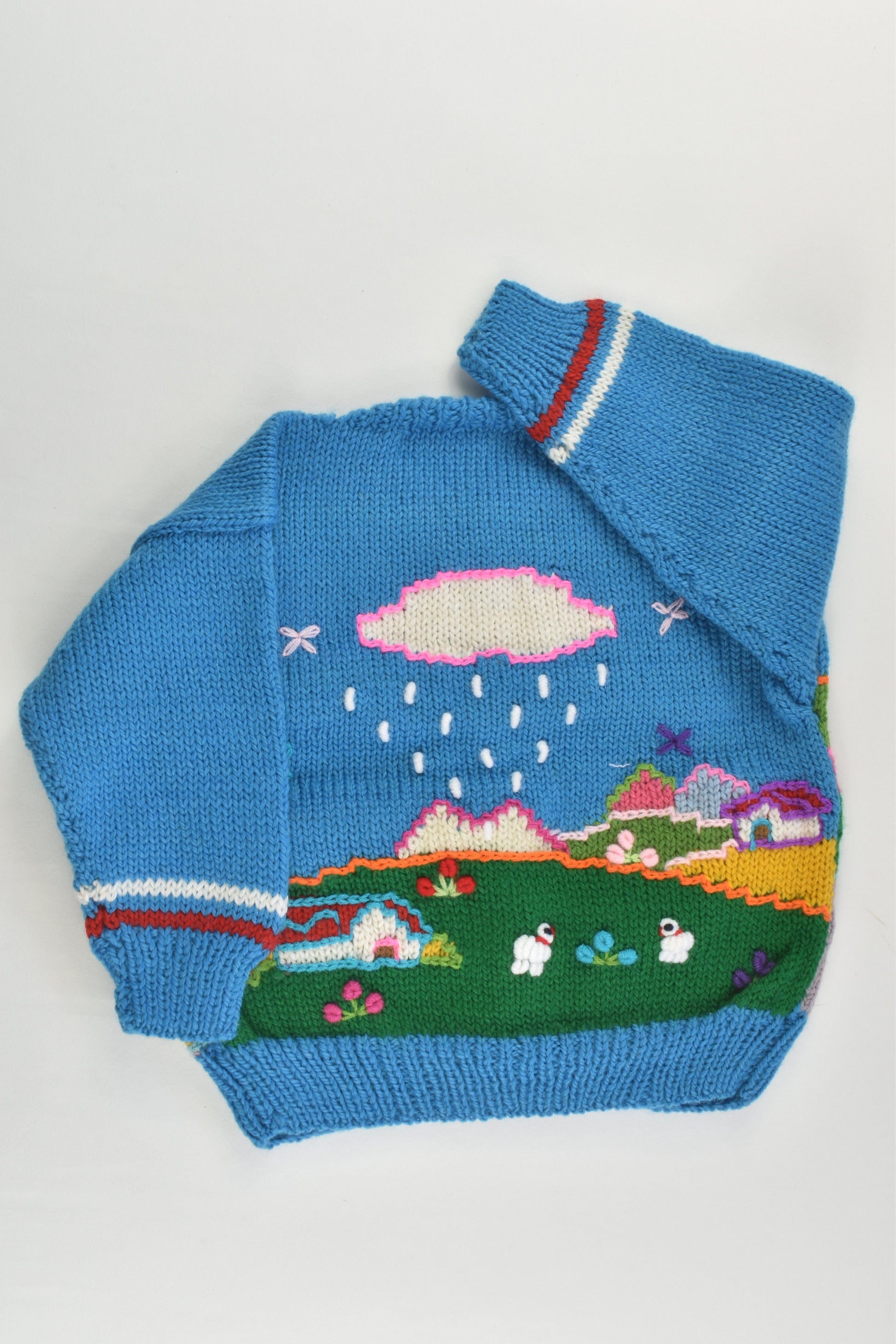 NEW Peruvian Handmade Size 2 Wool Jumper with Buttons