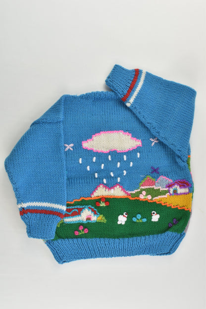 NEW Peruvian Handmade Size 2 Wool Jumper with Buttons