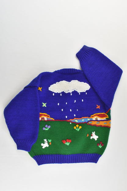 NEW Peruvian Handmade Size 2 Wool Jumper with Buttons