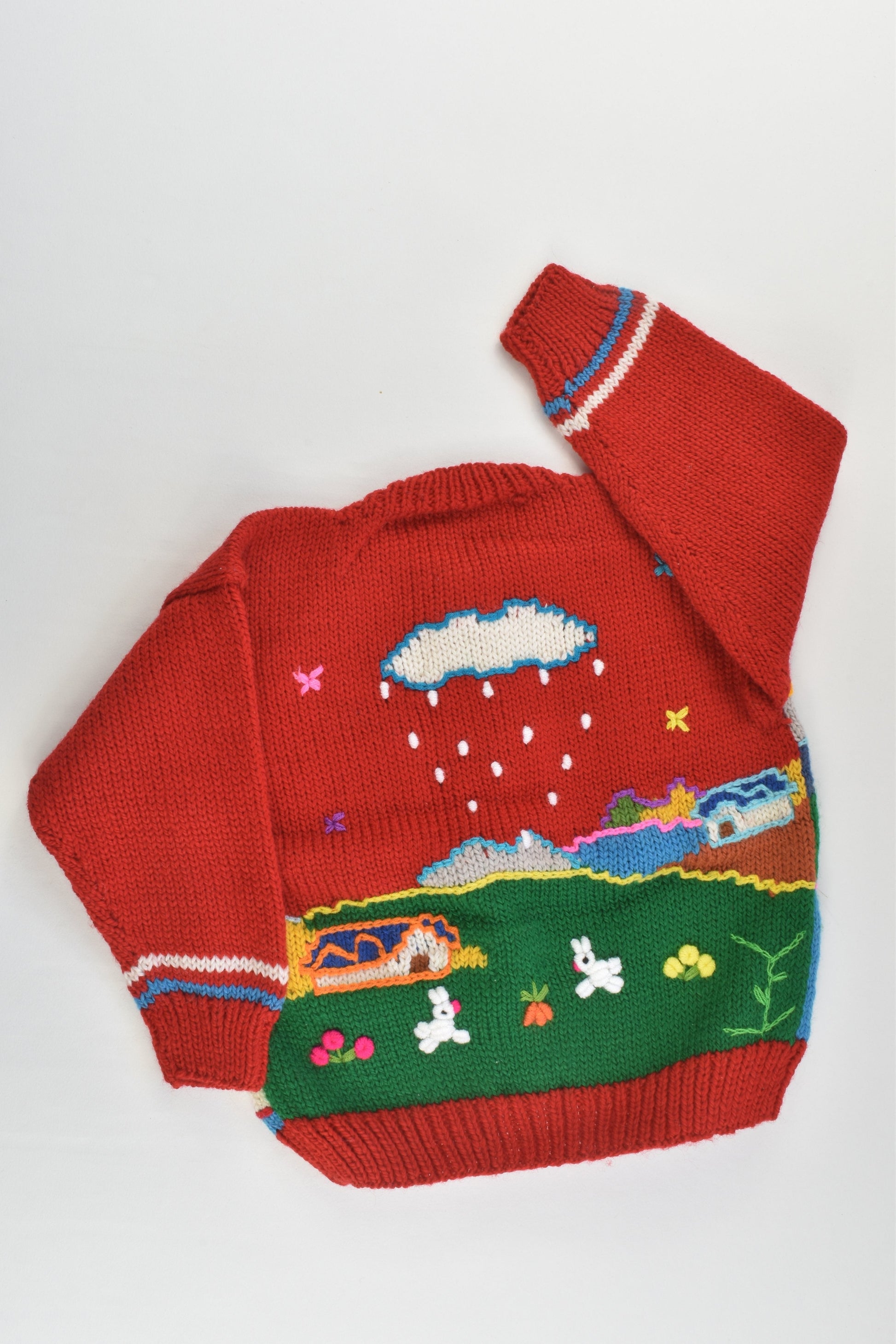 NEW Peruvian Handmade Size 2 Wool Jumper with Buttons
