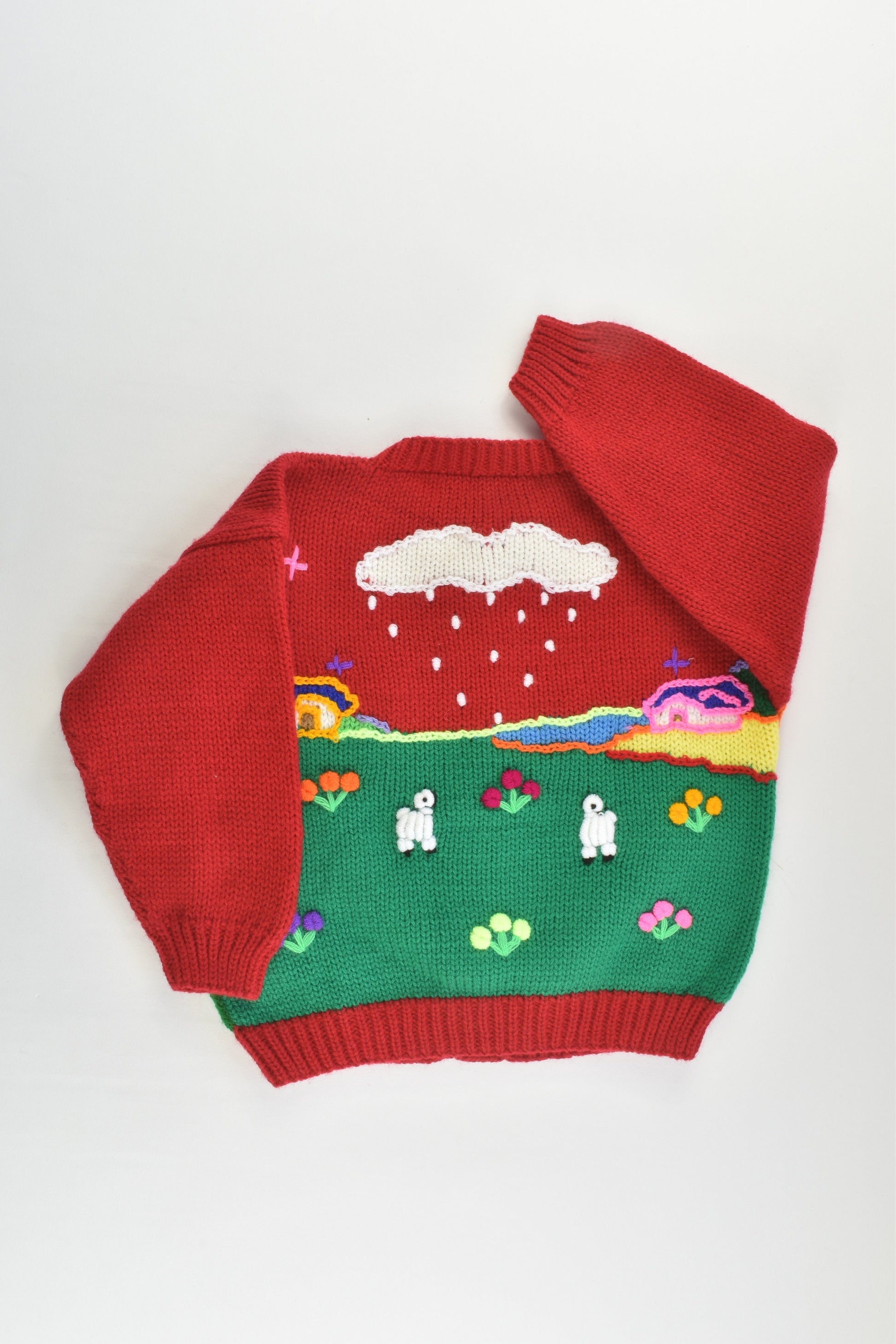 NEW Peruvian Handmade Size 2 Wool Jumper with Buttons