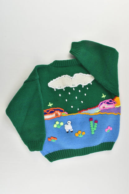 NEW Peruvian Handmade Size 2 Wool Jumper with Buttons