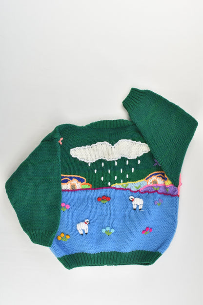 NEW Peruvian Handmade Size 2 Wool Jumper with Buttons