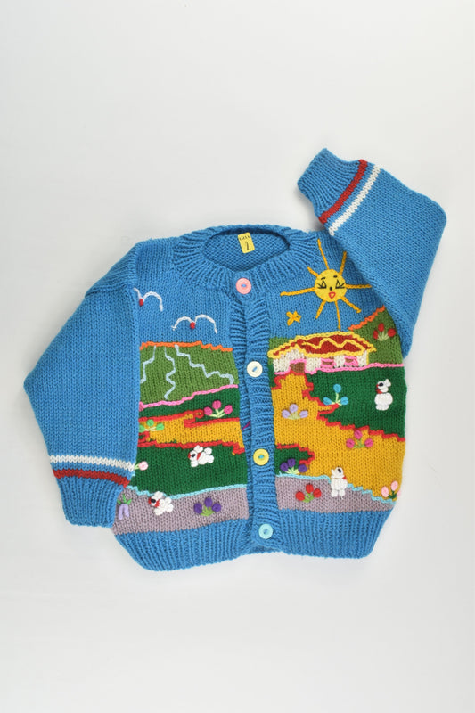 NEW Peruvian Handmade Size 2 Wool Jumper with Buttons