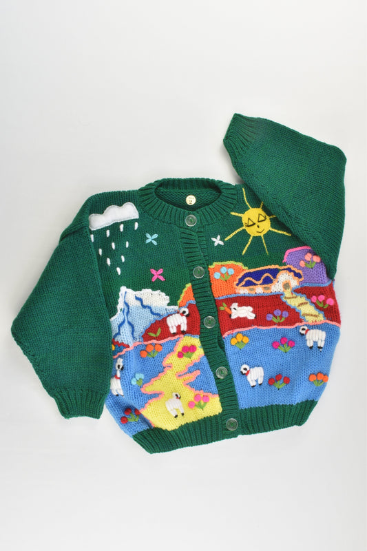 NEW Peruvian Handmade Size 2 Wool Jumper with Buttons