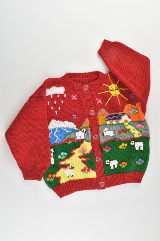 NEW Peruvian Handmade Size 2 Wool Jumper with Buttons