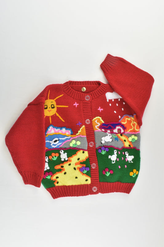 NEW Peruvian Handmade Size 2 Wool Jumper with Buttons