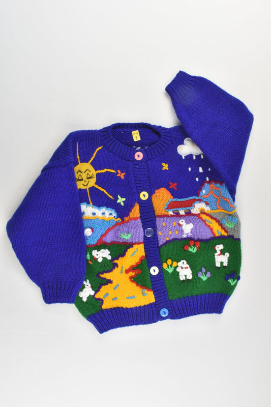 NEW Peruvian Handmade Size 2 Wool Jumper with Buttons