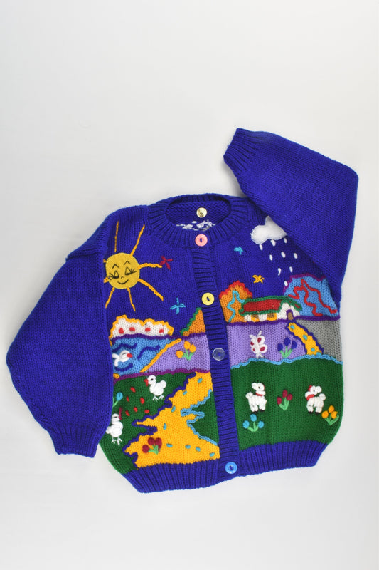 NEW Peruvian Handmade Size 2 Wool Jumper with Buttons