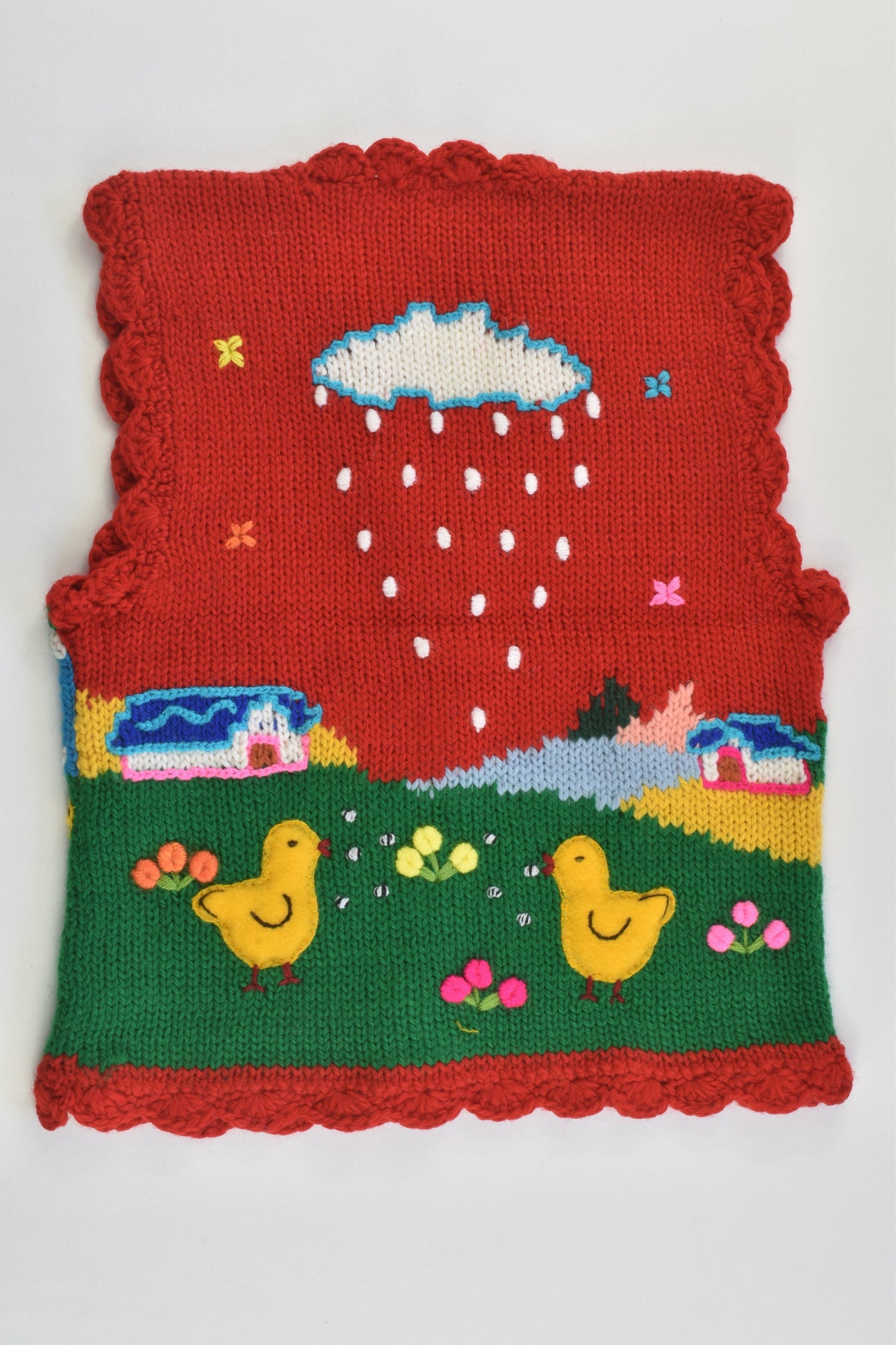 NEW Peruvian Handmade Size 2 Wool Vest with Buttons