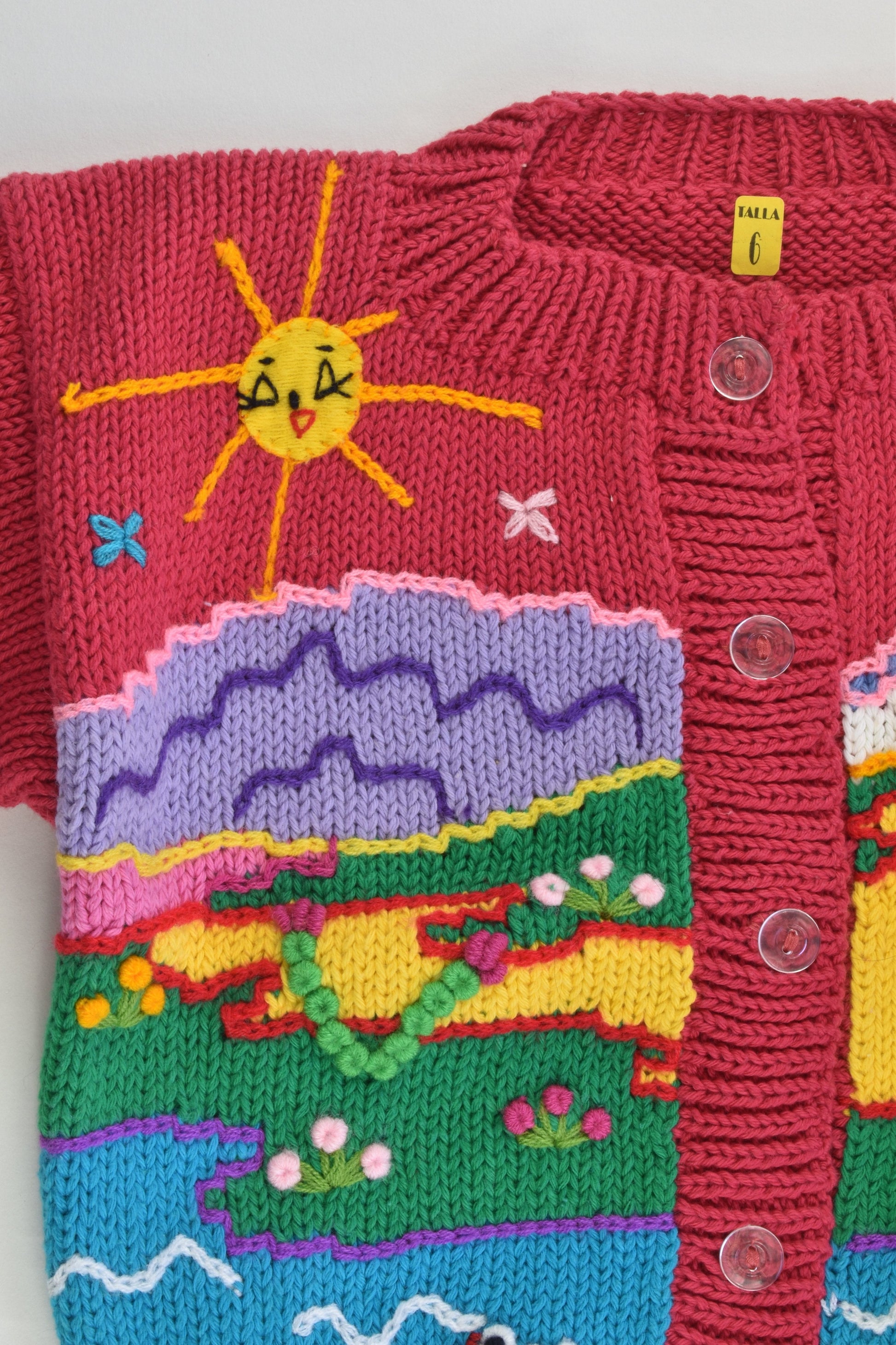 NEW Peruvian Handmade Size 4 Thick Cotton Jumper with Buttons
