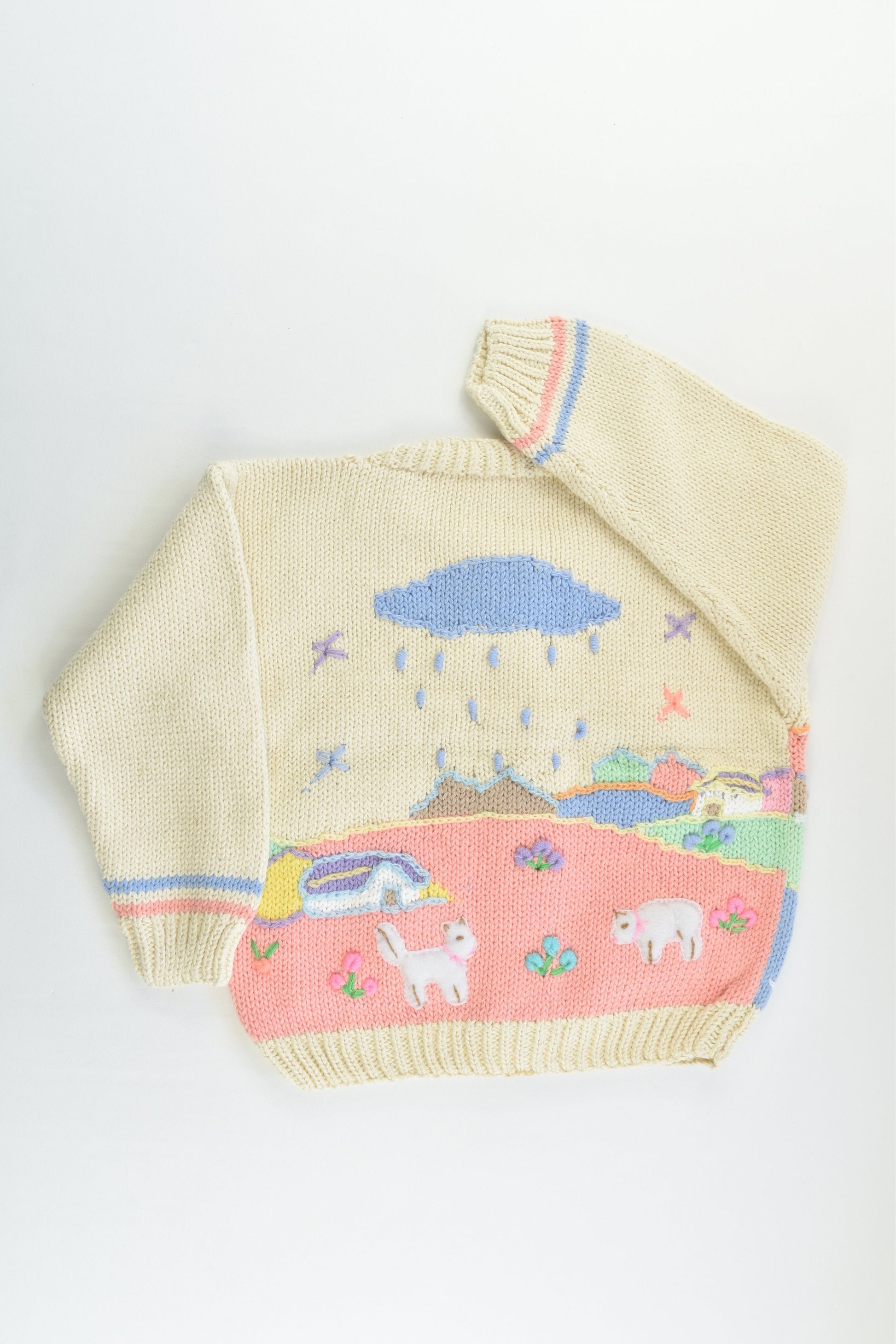 NEW Peruvian Handmade Size 4 Thick Cotton Jumper with Buttons