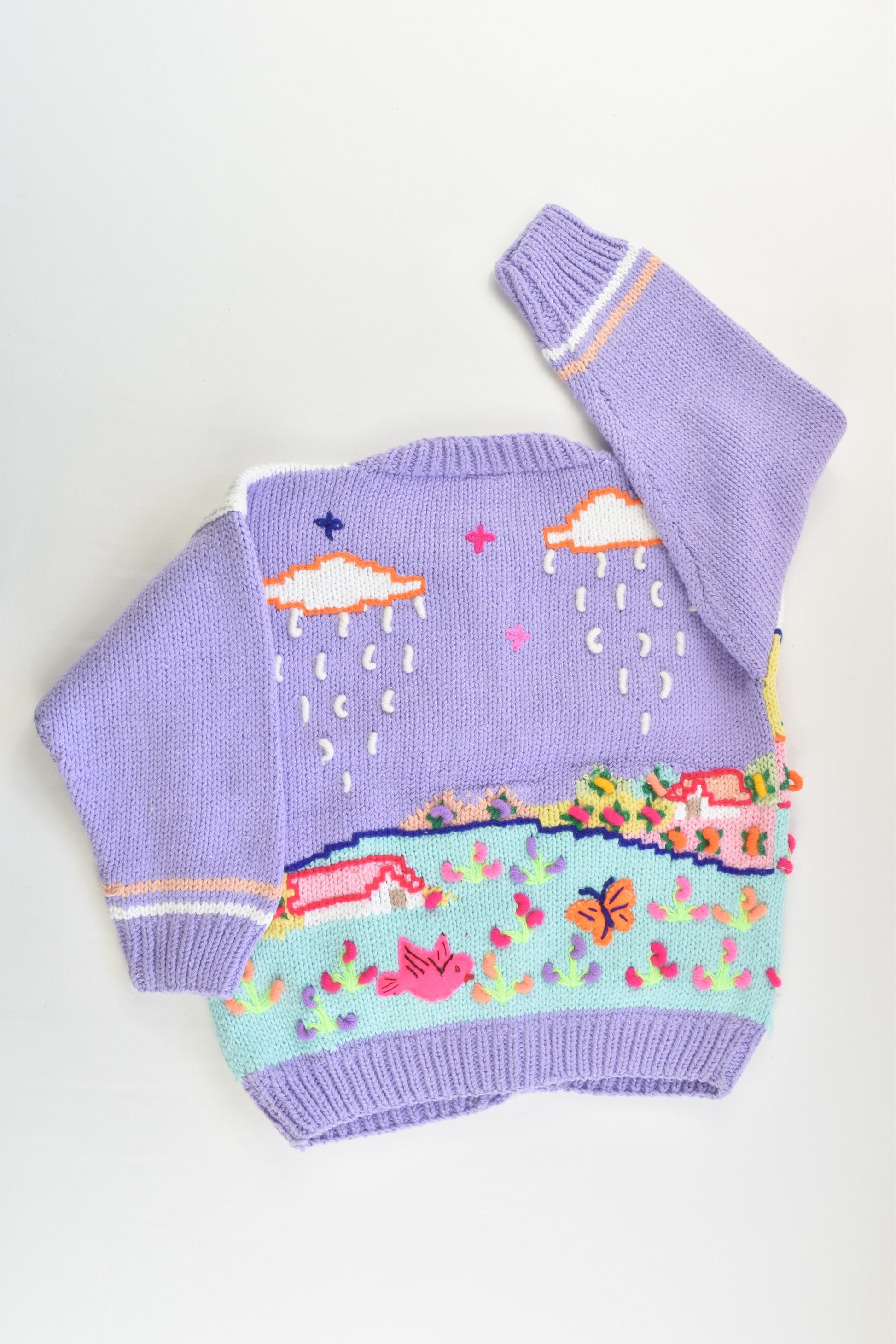 NEW Peruvian Handmade Size 4 Thick Cotton Jumper with Buttons