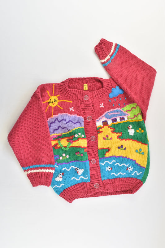 NEW Peruvian Handmade Size 4 Thick Cotton Jumper with Buttons