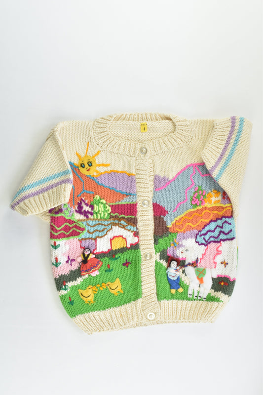 NEW Peruvian Handmade Size 4 Thick Cotton Short Sleeve Jumper with Buttons