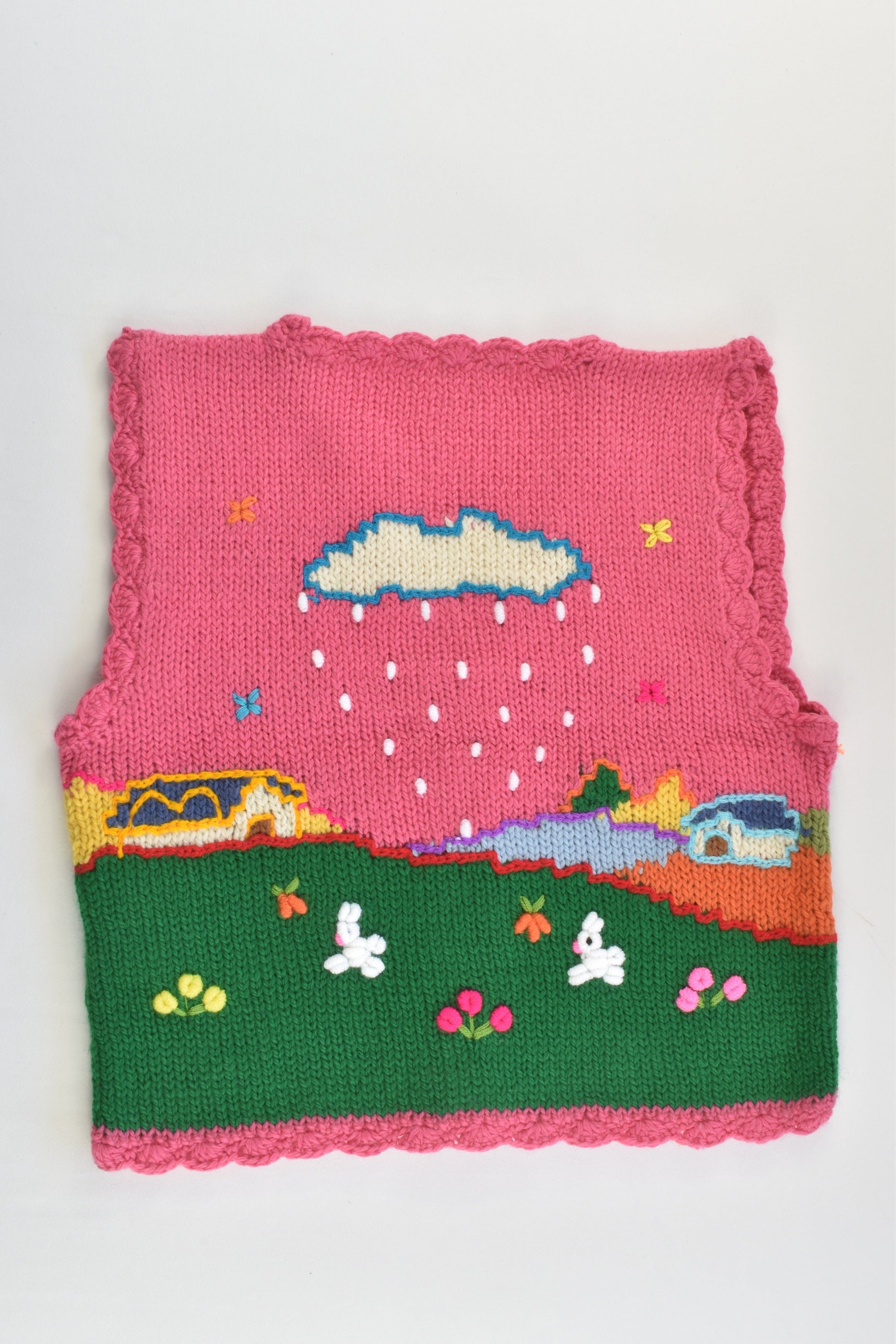 NEW Peruvian Handmade Size 4 Wool Vest with Buttons