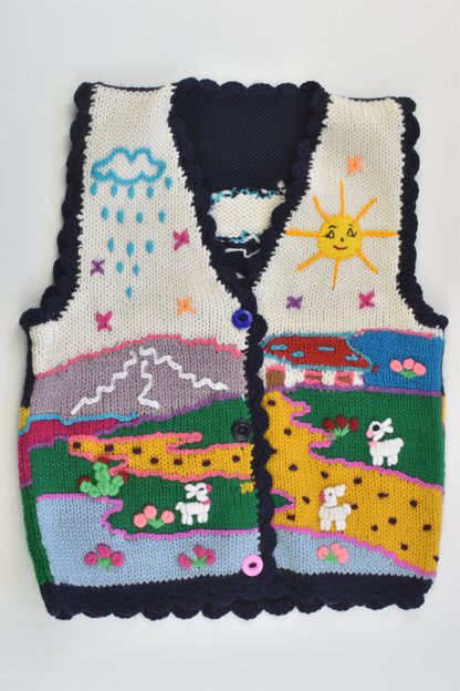 NEW Peruvian Handmade Size 4 Wool Vest with Buttons