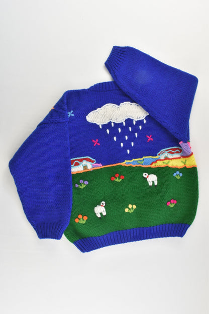 NEW Peruvian Handmade Size 6 Wool Jumper with Buttons