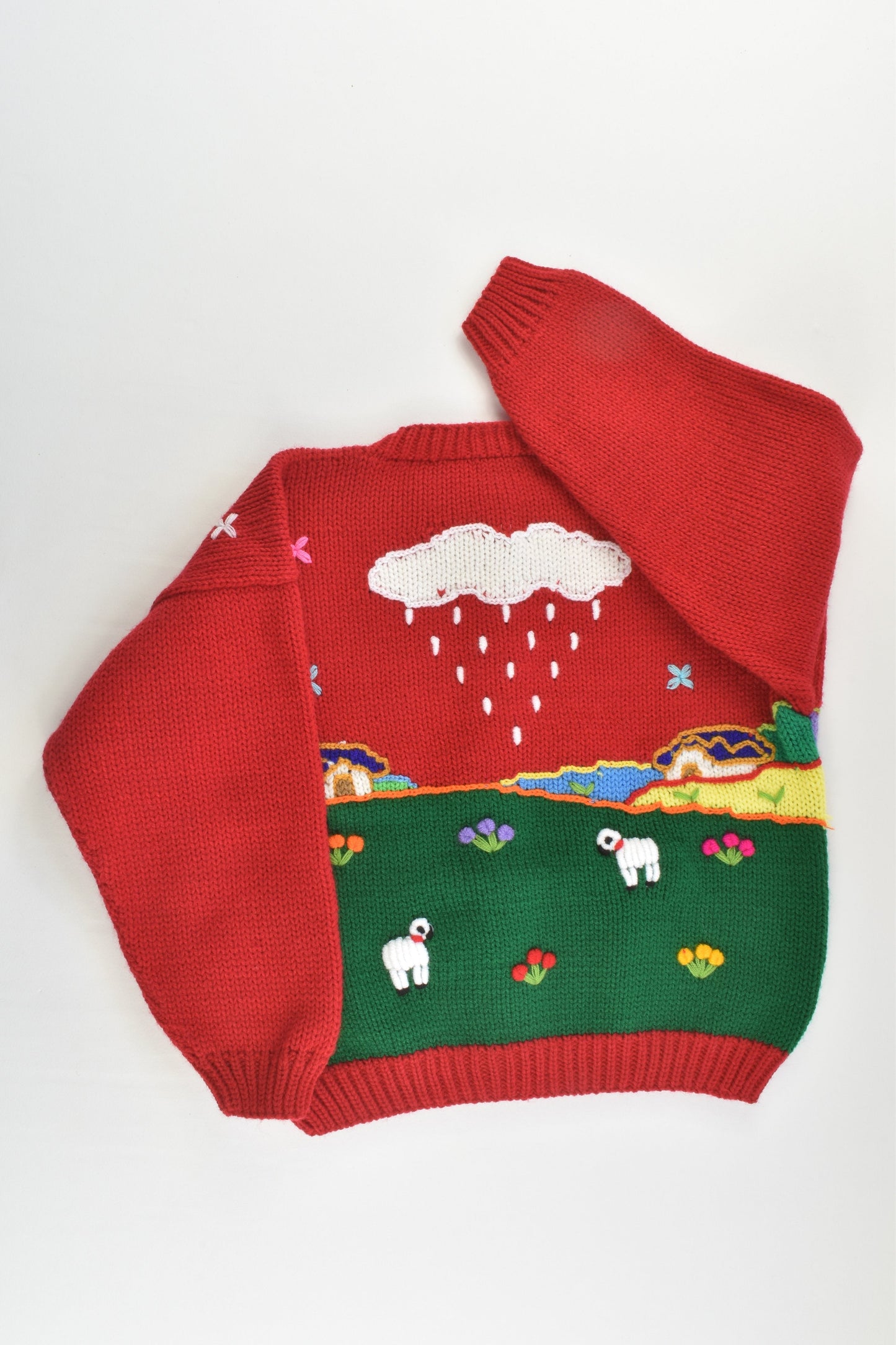 NEW Peruvian Handmade Size 6 Wool Jumper with Buttons