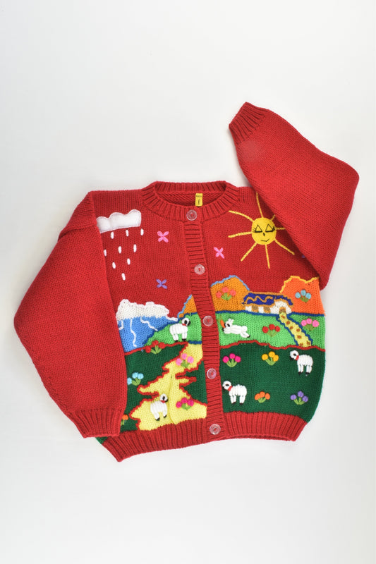 NEW Peruvian Handmade Size 6 Wool Jumper with Buttons