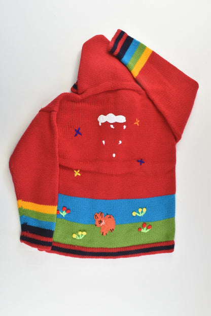 NEW Peruvian Handmade Size 6 Wool Jumper with Zip and Hood