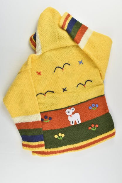 NEW Peruvian Handmade Size 6 Wool Jumper with Zip and Hood