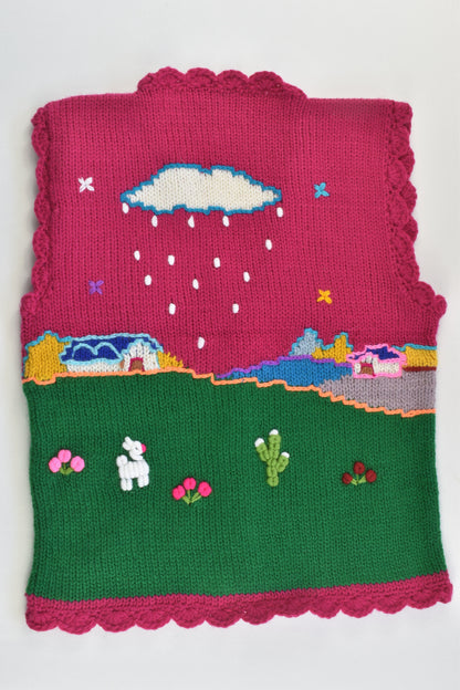 NEW Peruvian Handmade Size 6 Wool Vest with Buttons