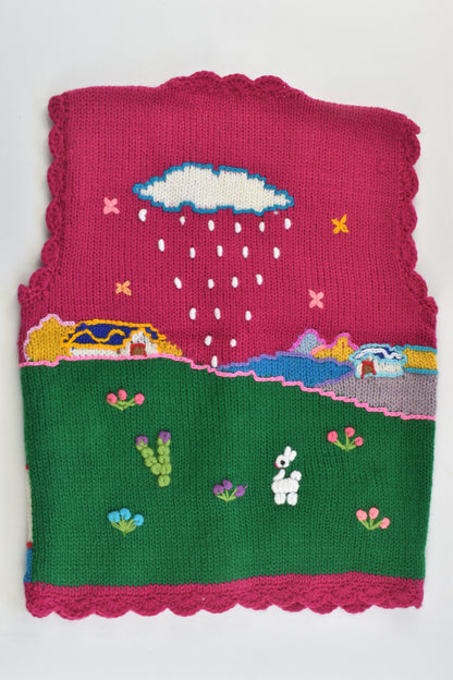 NEW Peruvian Handmade Size 6 Wool Vest with Buttons