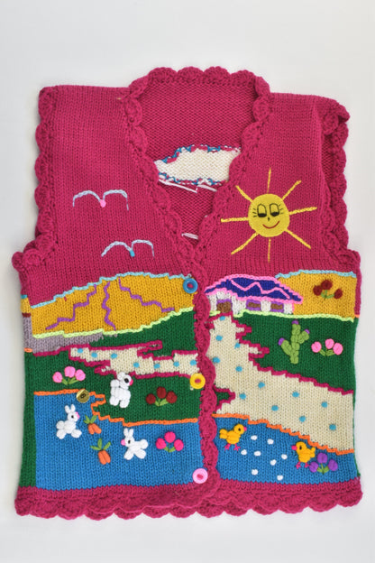 NEW Peruvian Handmade Size 6 Wool Vest with Buttons