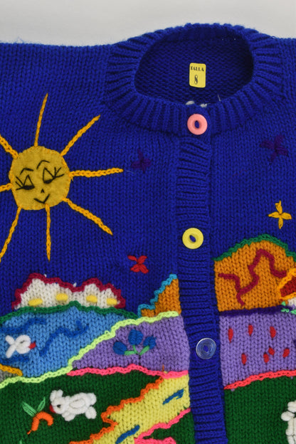 NEW Peruvian Handmade Size 8 Wool Jumper with Buttons
