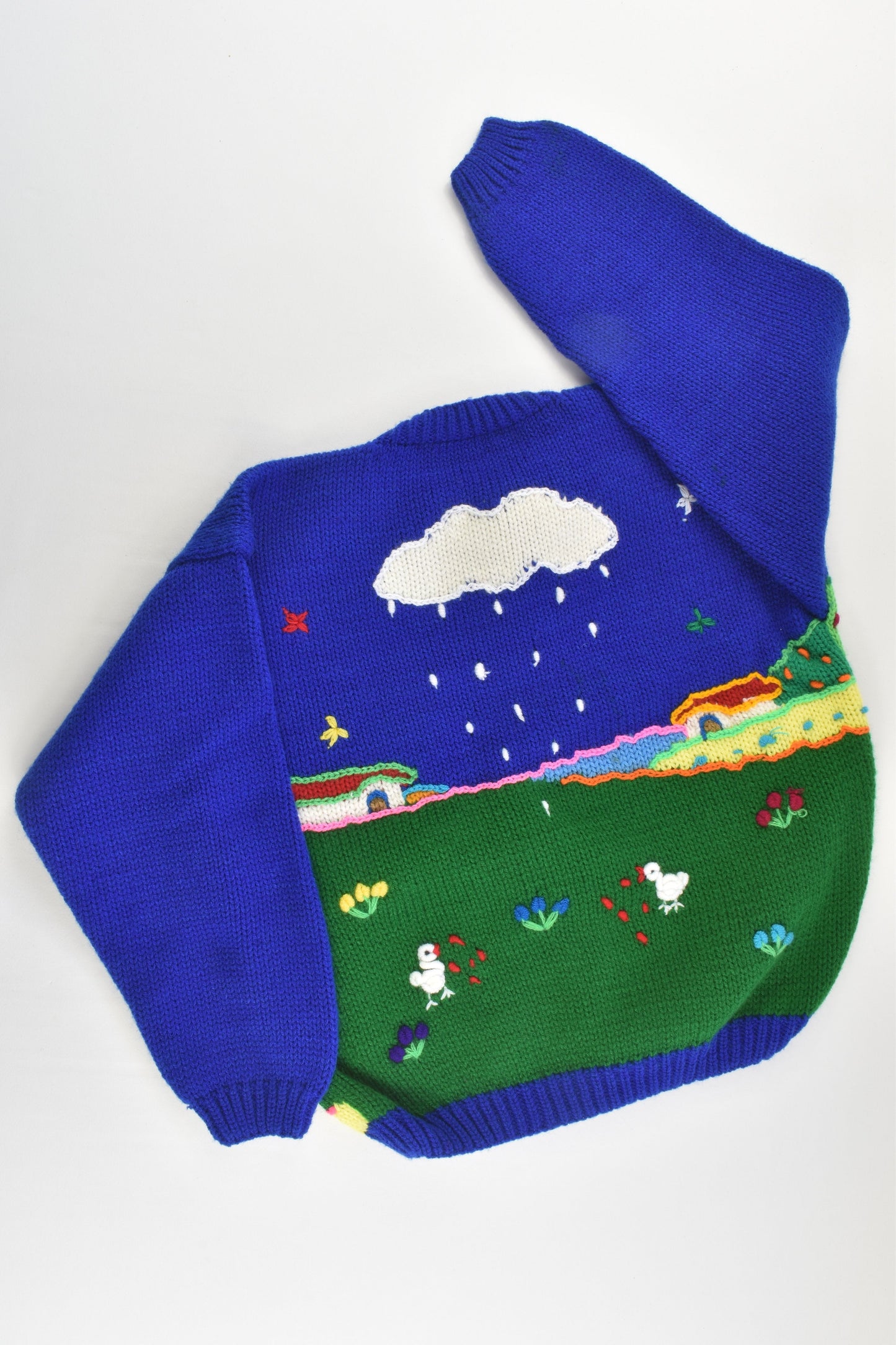 NEW Peruvian Handmade Size 8 Wool Jumper with Buttons