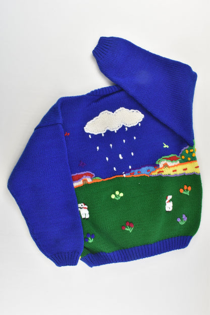 NEW Peruvian Handmade Size 8 Wool Jumper with Buttons