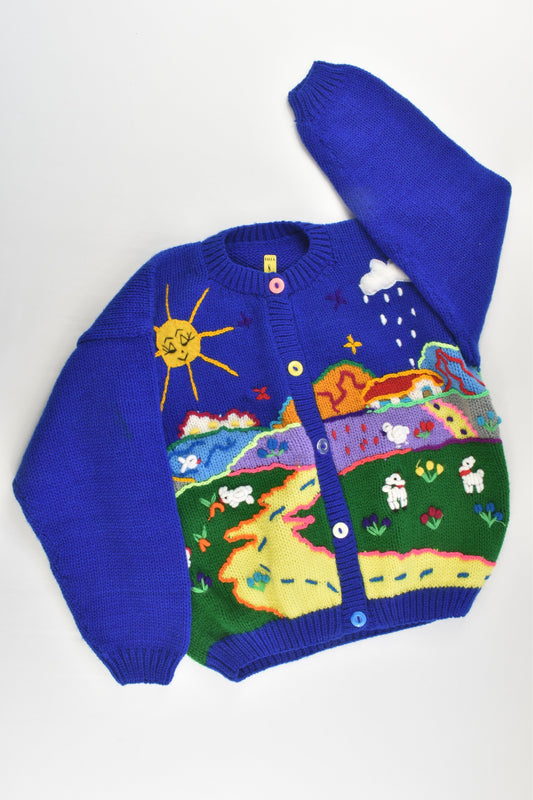 NEW Peruvian Handmade Size 8 Wool Jumper with Buttons