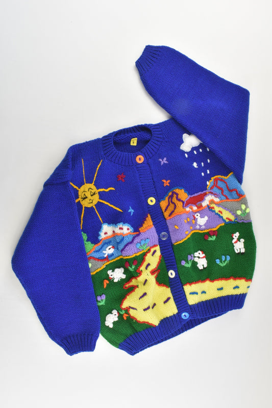 NEW Peruvian Handmade Size 8 Wool Jumper with Buttons