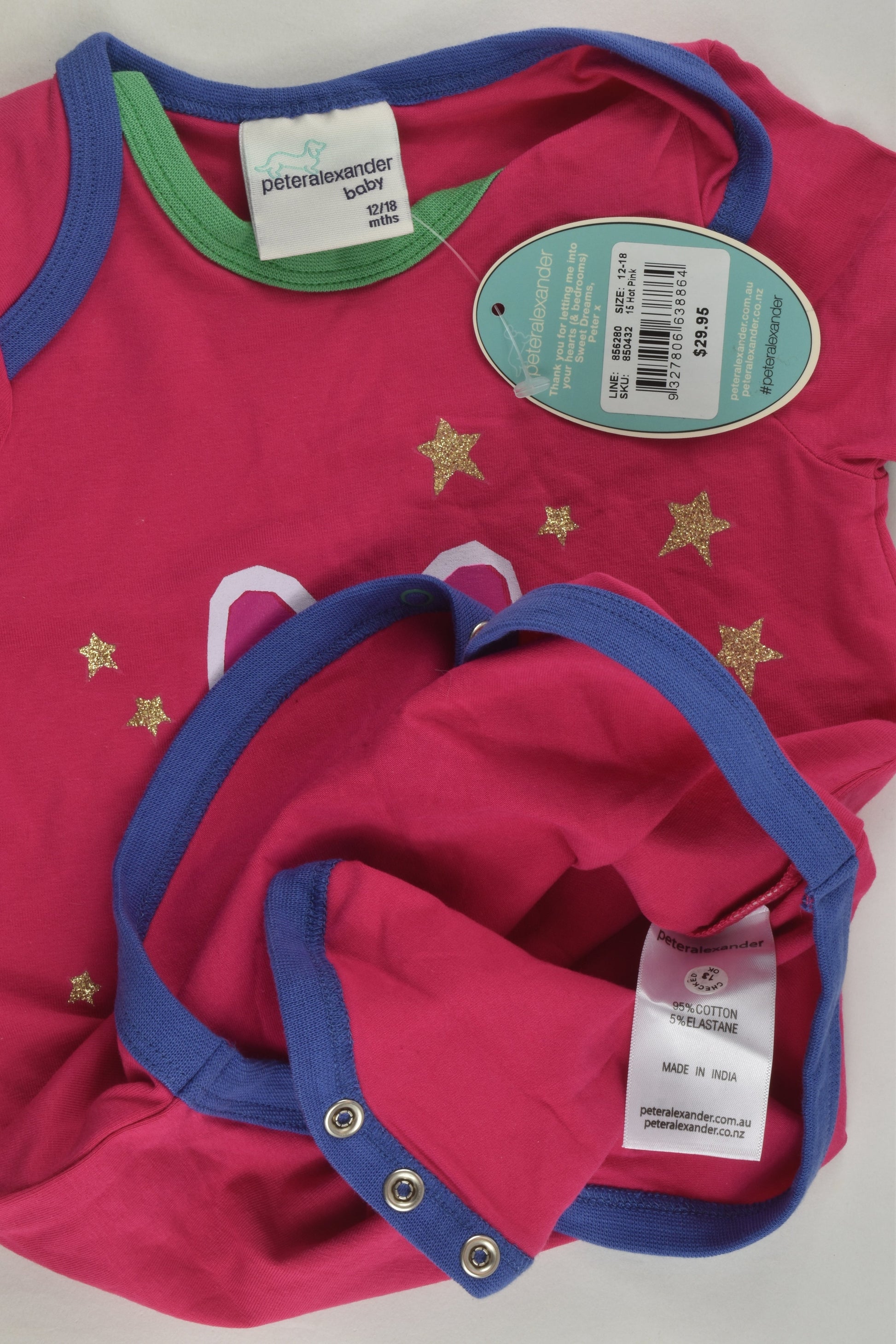 NEW Peter Alexander Size 1 'Lucky!' Bodysuit