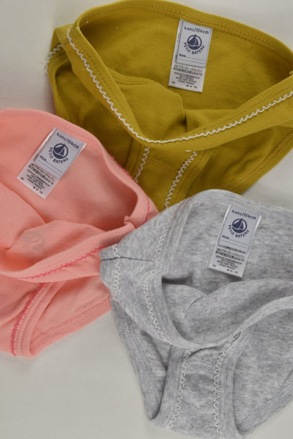 NEW Petit Bateau Size 3 (4 years, 104 cm) 3x Underwear