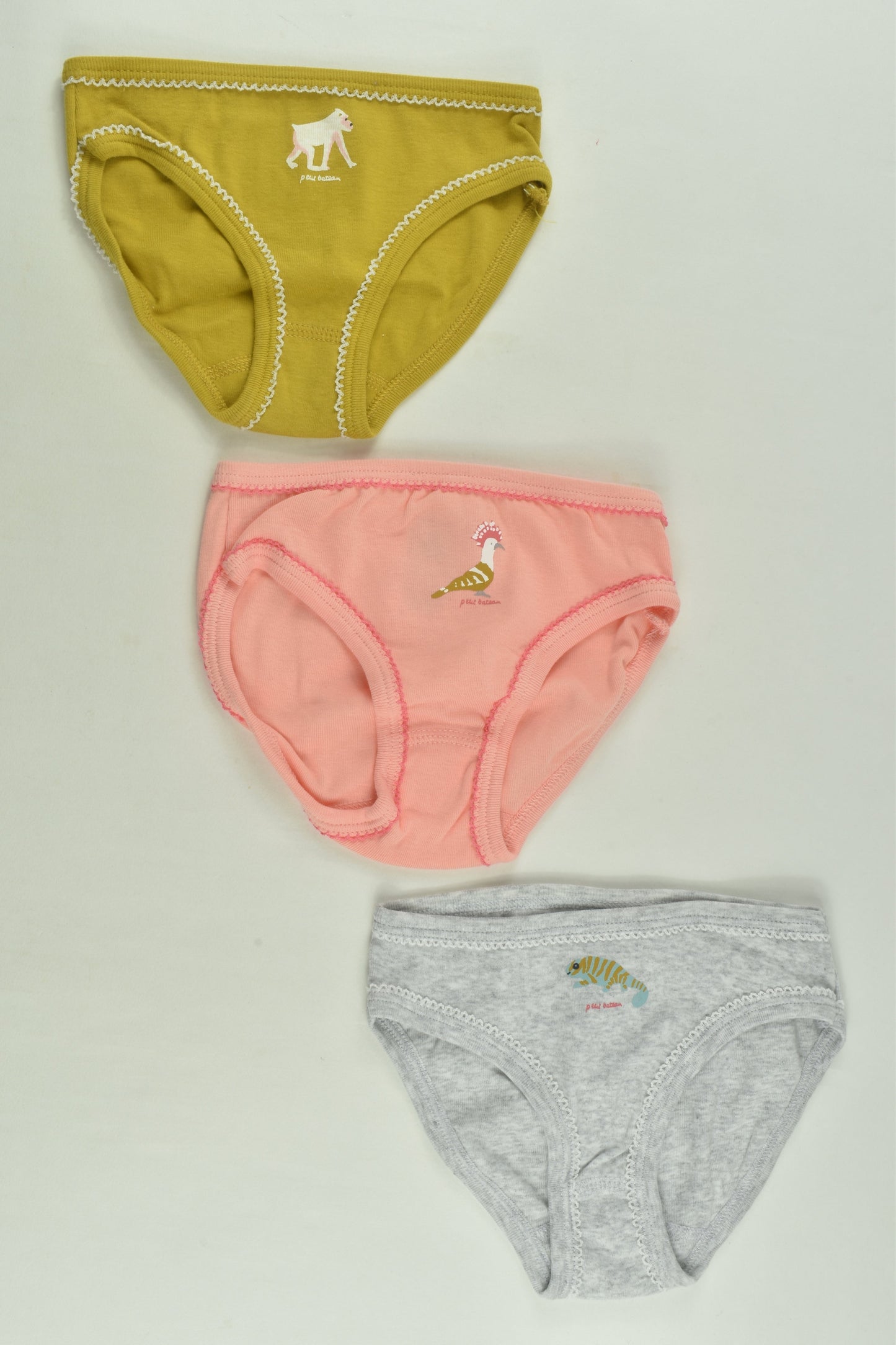 NEW Petit Bateau Size 3 (4 years, 104 cm) 3x Underwear