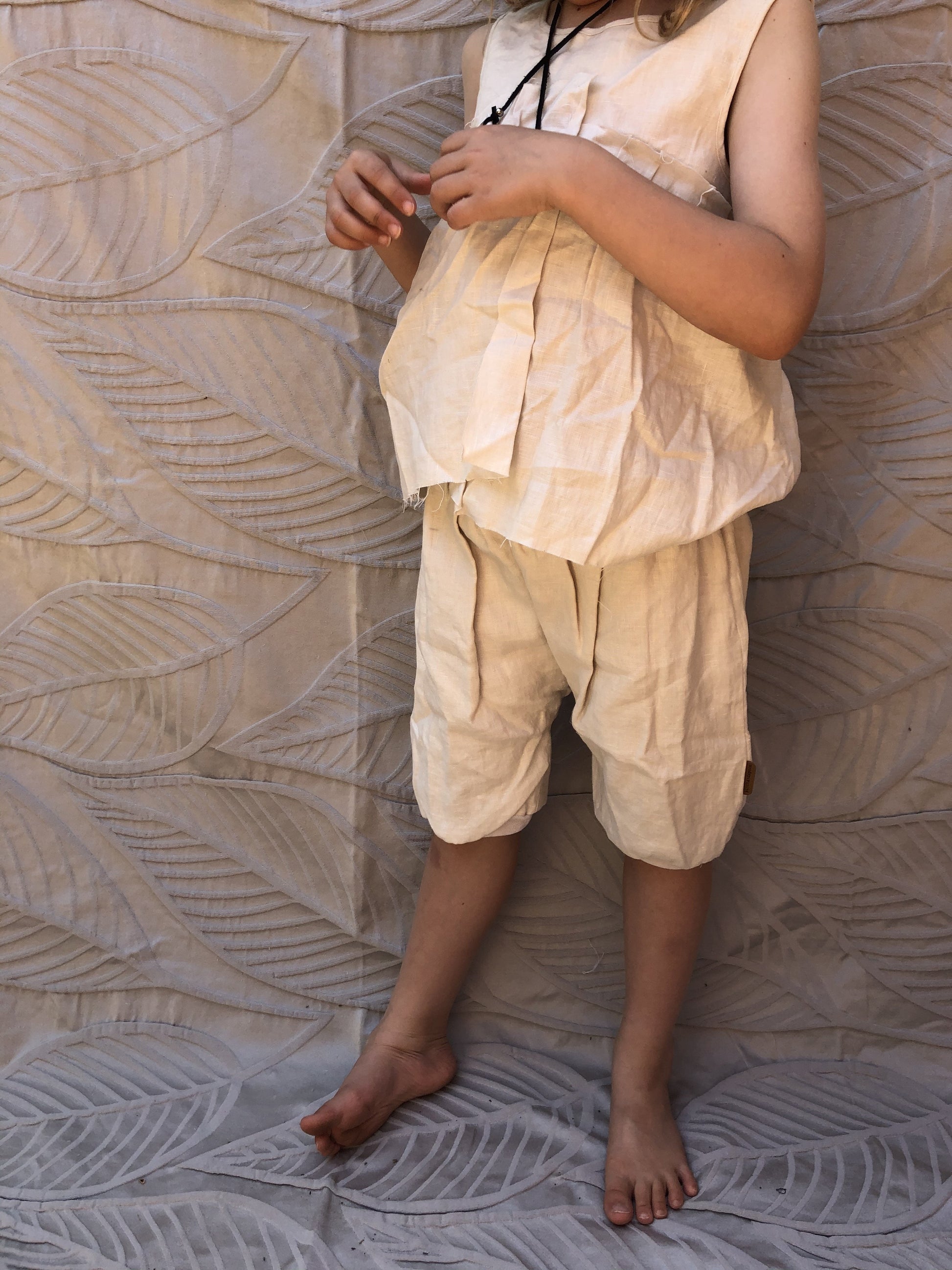 NEW Pinch and Spoon Ange Linen Pantaloon Nude