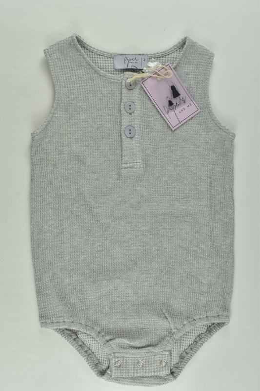 NEW Piper and Me Size 2 Waffle Bodysuit