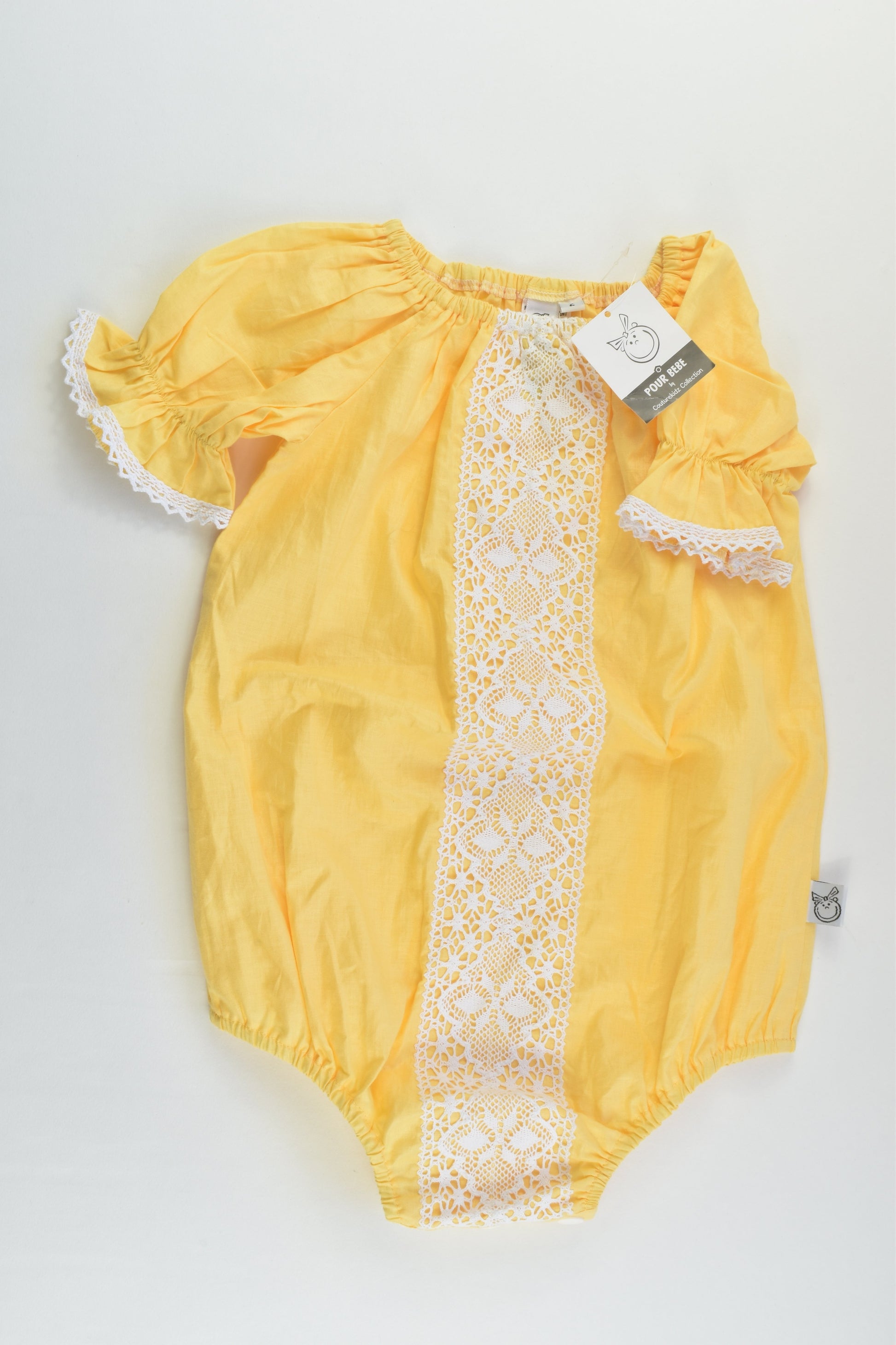 NEW Pour Bebe by Couturekidz Size 2 Summer Romper with Lace Details