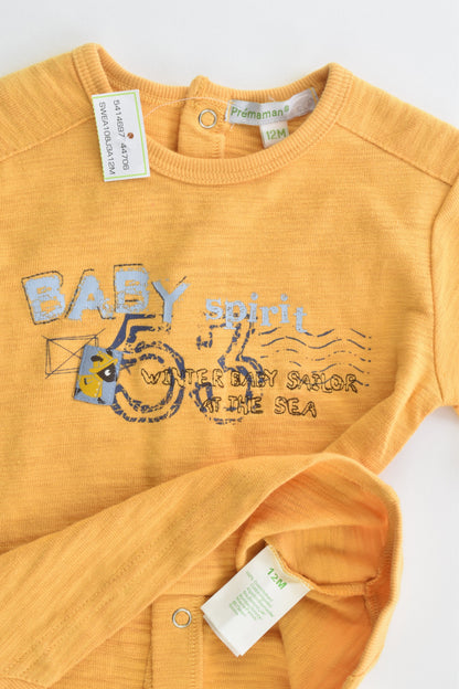 NEW Prémaman Size 0-1 (12 months) 'Winter Baby Sailor At The Sea' Sweater