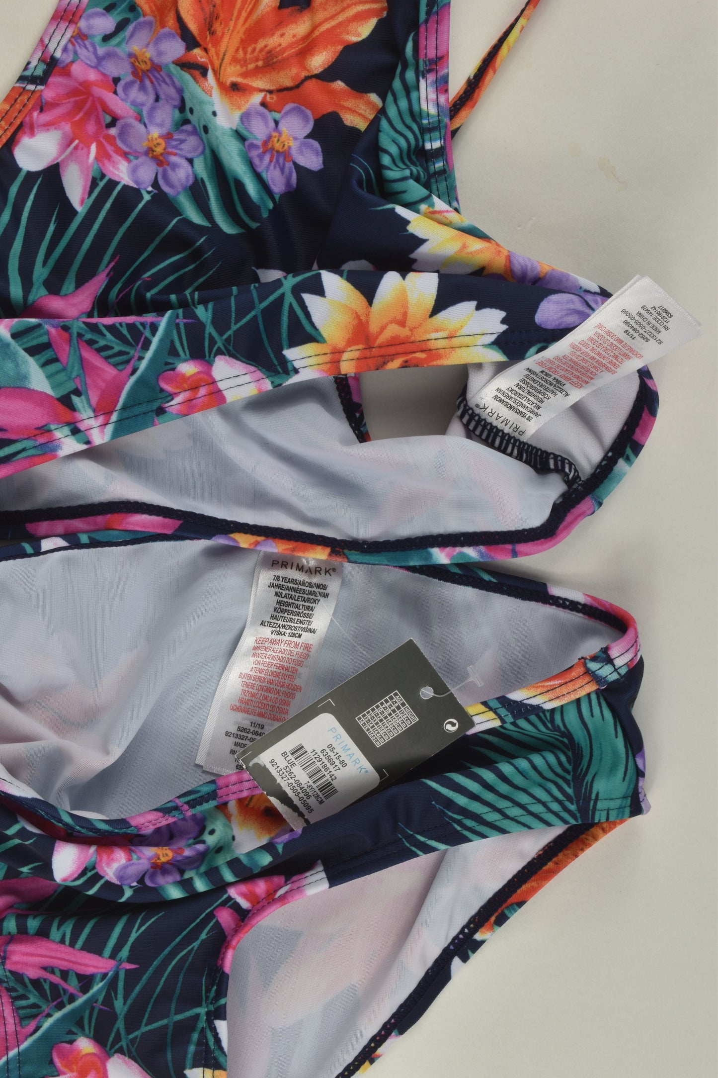 NEW Primark Size 7/8 Floral Two Piece Bathers