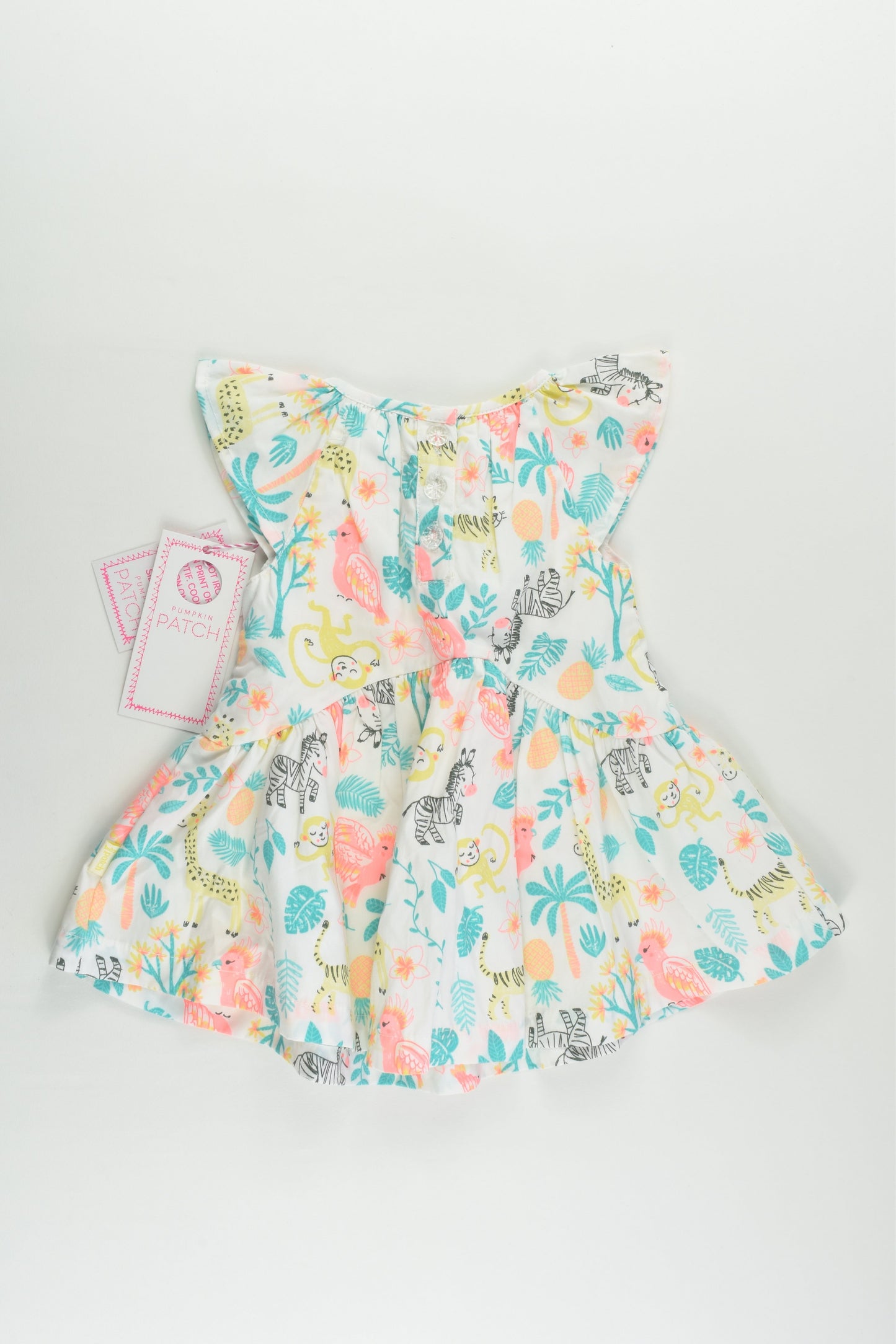 NEW Pumpkin Patch Size 000 (0-3 months) Animals Lined Dress