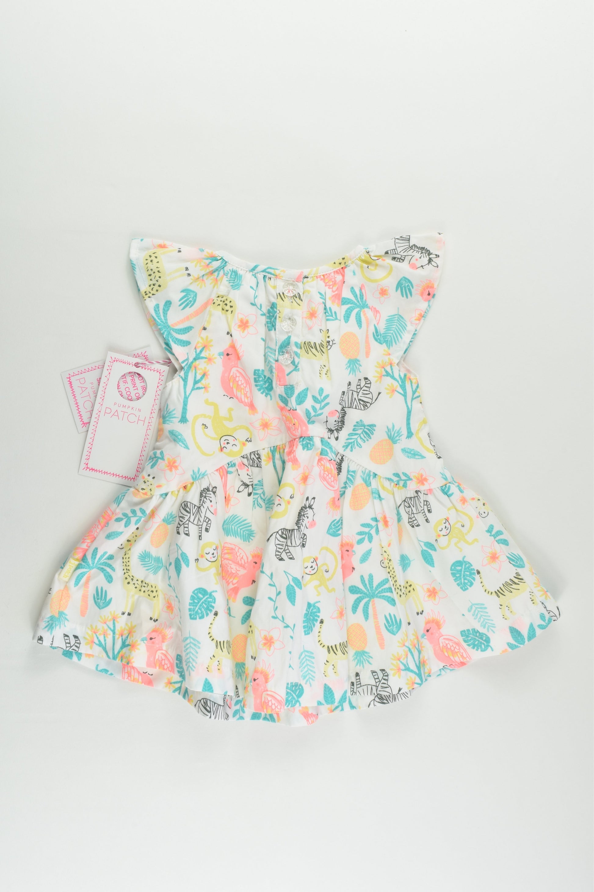 NEW Pumpkin Patch Size 000 (0-3 months) Animals Lined Dress