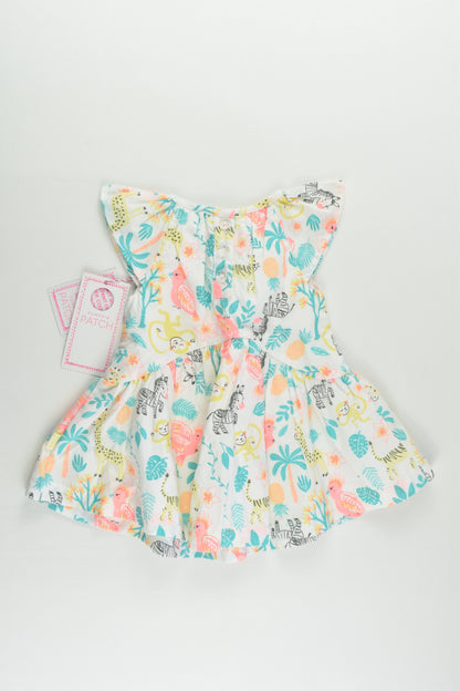 NEW Pumpkin Patch Size 000 (0-3 months) Animals Lined Dress