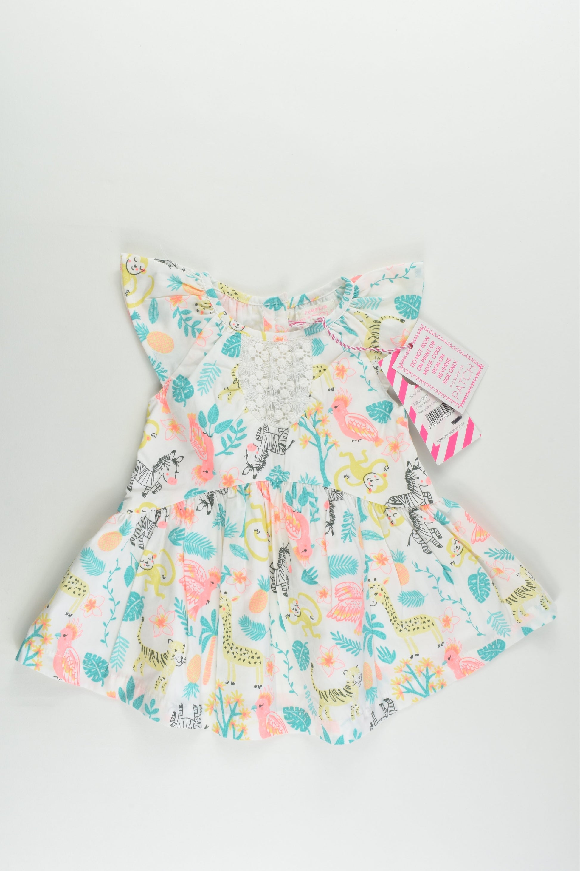 NEW Pumpkin Patch Size 000 (0-3 months) Animals Lined Dress