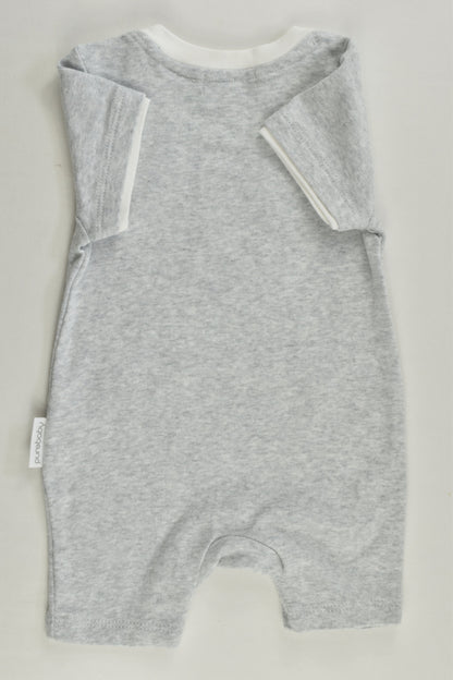 NEW Purebaby Size 000 Wombat and Hedgehog on Tricycle Short Romper