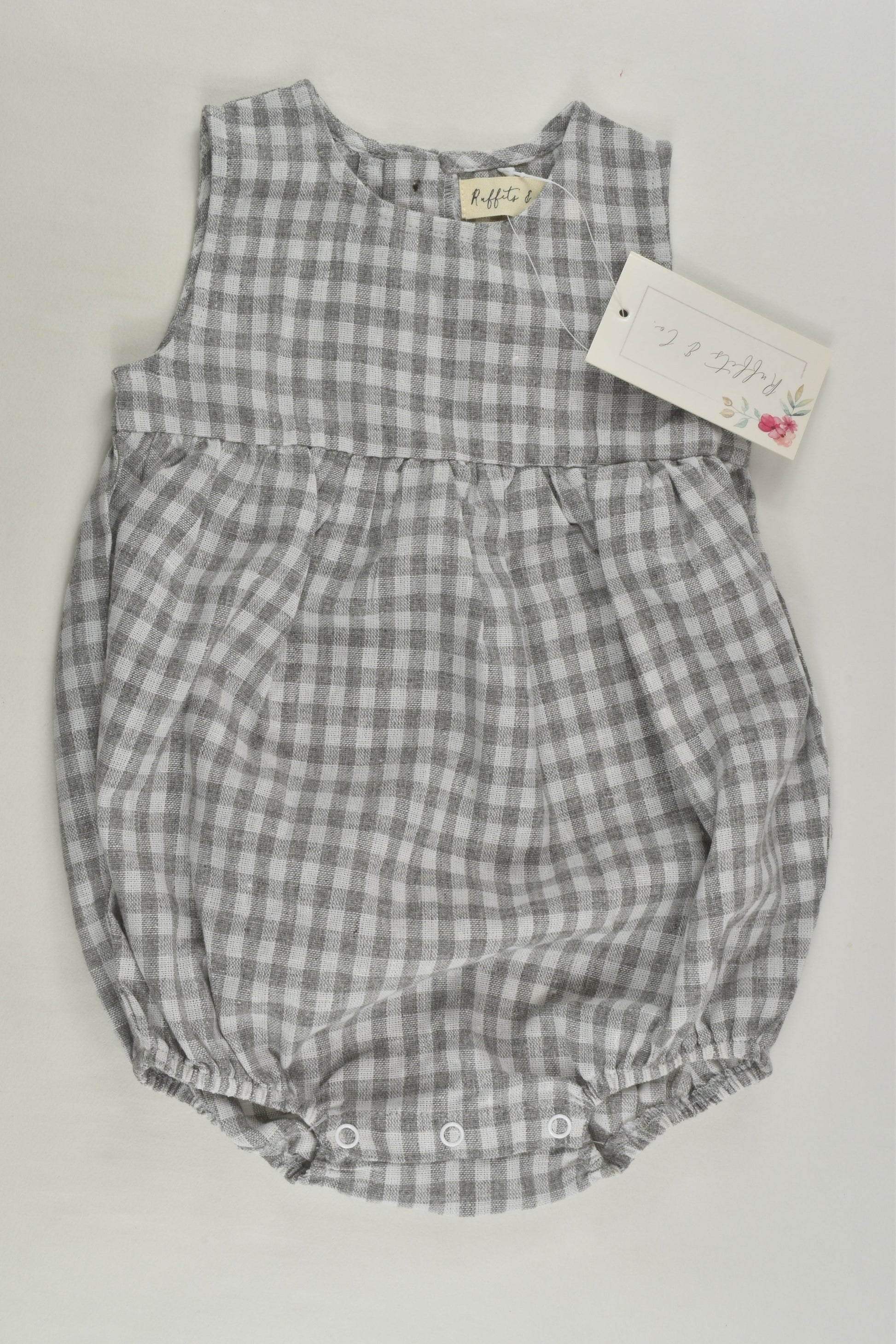 NEW Ruffets & Co Size 1 Linen Blend Romper